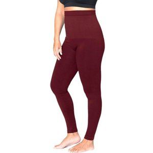 Shapermint Essentials High waisted shapewear leggings in burgundy